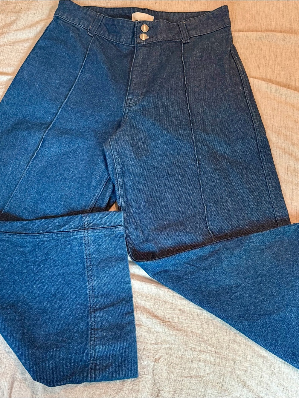 H&M Women's Wide-Leg Jeans in Dark Blue